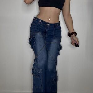 Blue bleached baggys jeans